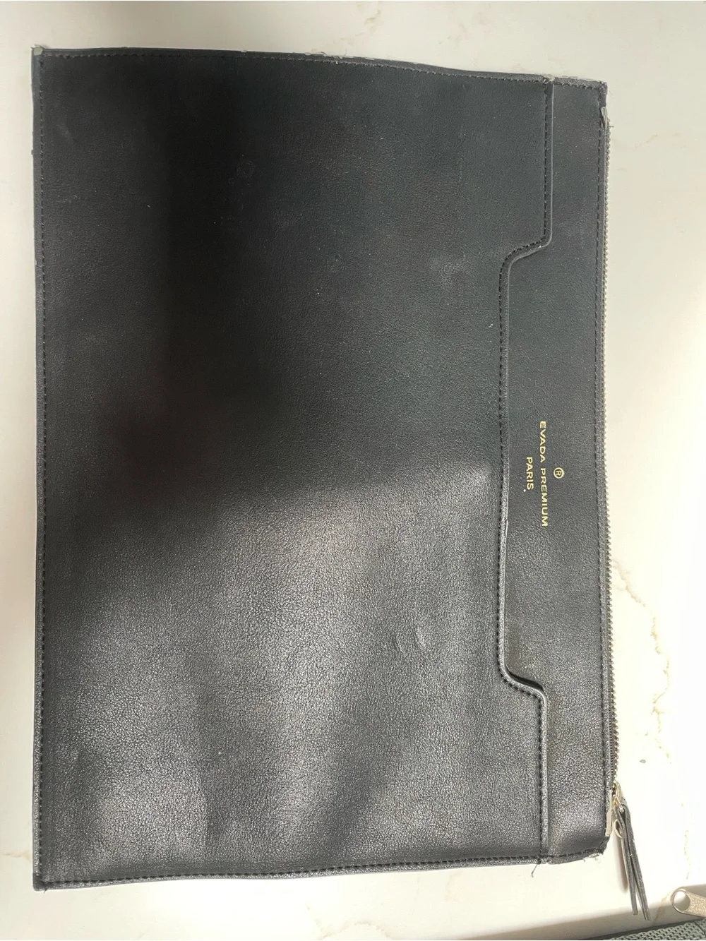 Black Leather Laptop Sleeve and laptop bag
